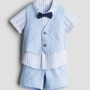 H&M 4-Piece Linen-Blend Dressy Set